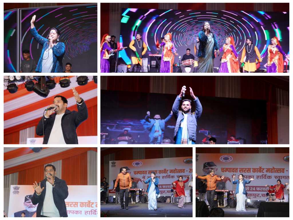 हिमनाद बैंड और गोविंद–खुशी की जोड़ी ने बांधा समां, देर रात तक थिरके दर्शक, गोविंद–खुशी की जोड़ी ने कुमाऊँनी झोड़ा–चांचरी और सुपरहिट गीतों की शानदार प्रस्तुति देकर दर्शकों को झूमने पर किया मजबूर।
